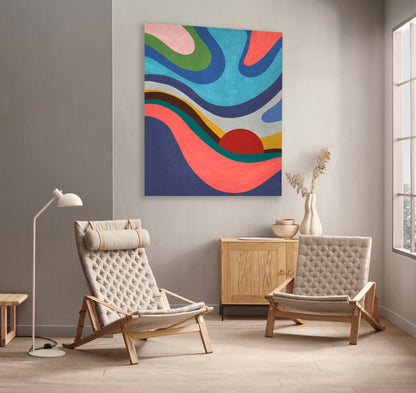 Colourful Modern Wall Art, Abstract Canvas Art Painting - Fora #7. Large Abstract Painting, Modern Abstract Painting, oil hand painting, office wall art, original abstract, textured art, Living room wall art, Modern interior wall art