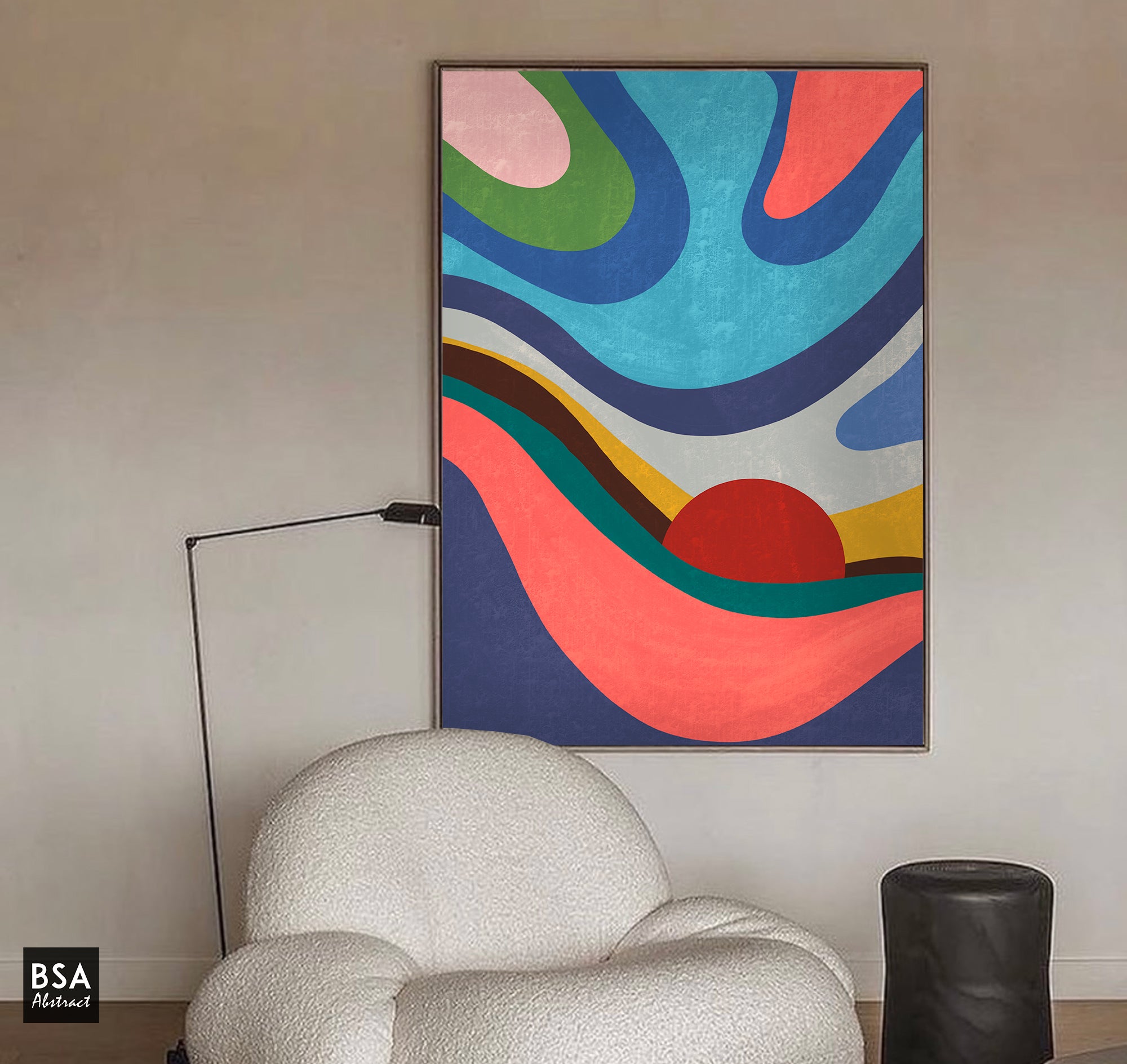 Colourful Modern Wall Art, Abstract Canvas Art Painting - Fora #7. Large Abstract Painting, Modern Abstract Painting, oil hand painting, office wall art, original abstract, textured art, Living room wall art, Modern interior wall art