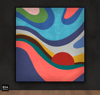 Colourful Modern Wall Art, Abstract Canvas Art Painting - Fora #7. Large Abstract Painting, Modern Abstract Painting, oil hand painting, office wall art, original abstract, textured art, Living room wall art, Modern interior wall art