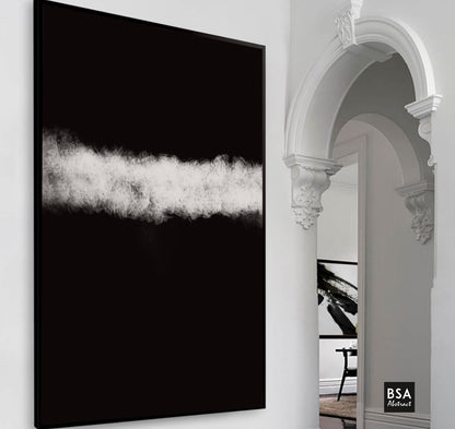 Black & White Minimalist Modern Wall Art, Abstract Canvas Art Painting - Fora #8. Black and white abstract art, Large Abstract Painting, Modern Abstract Painting, oil hand painting, office wall art, original abstract, textured art, Living room wall art, Modern interior wall art