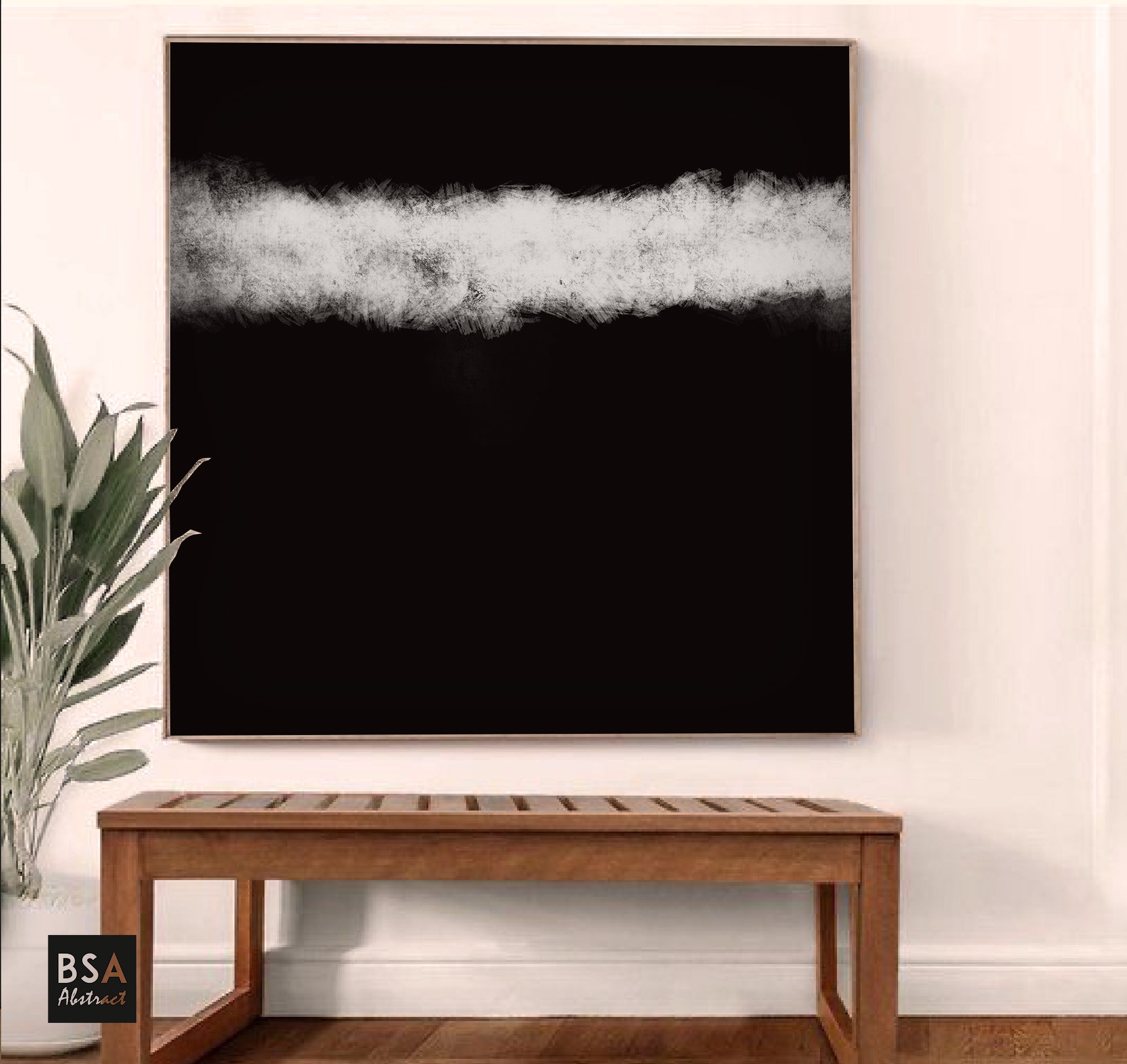Black & White Minimalist Modern Wall Art, Abstract Canvas Art Painting - Fora #8. Black and white abstract art, Large Abstract Painting, Modern Abstract Painting, oil hand painting, office wall art, original abstract, textured art, Living room wall art, Modern interior wall art