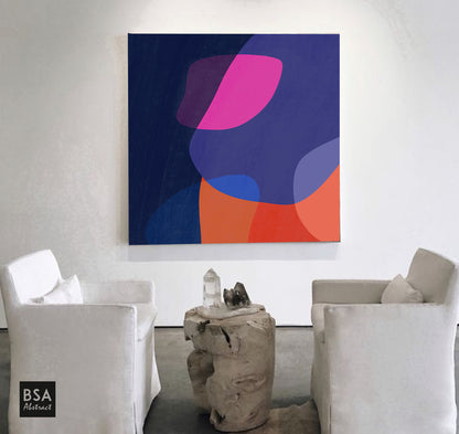 New Colourful Minimalist Modern Wall Art, Abstract Canvas Art Painting - Fora #9. Large Abstract Painting, Modern Abstract Painting, oil hand painting, office wall art, original abstract, textured art, Living room wall art, Modern interior wall art