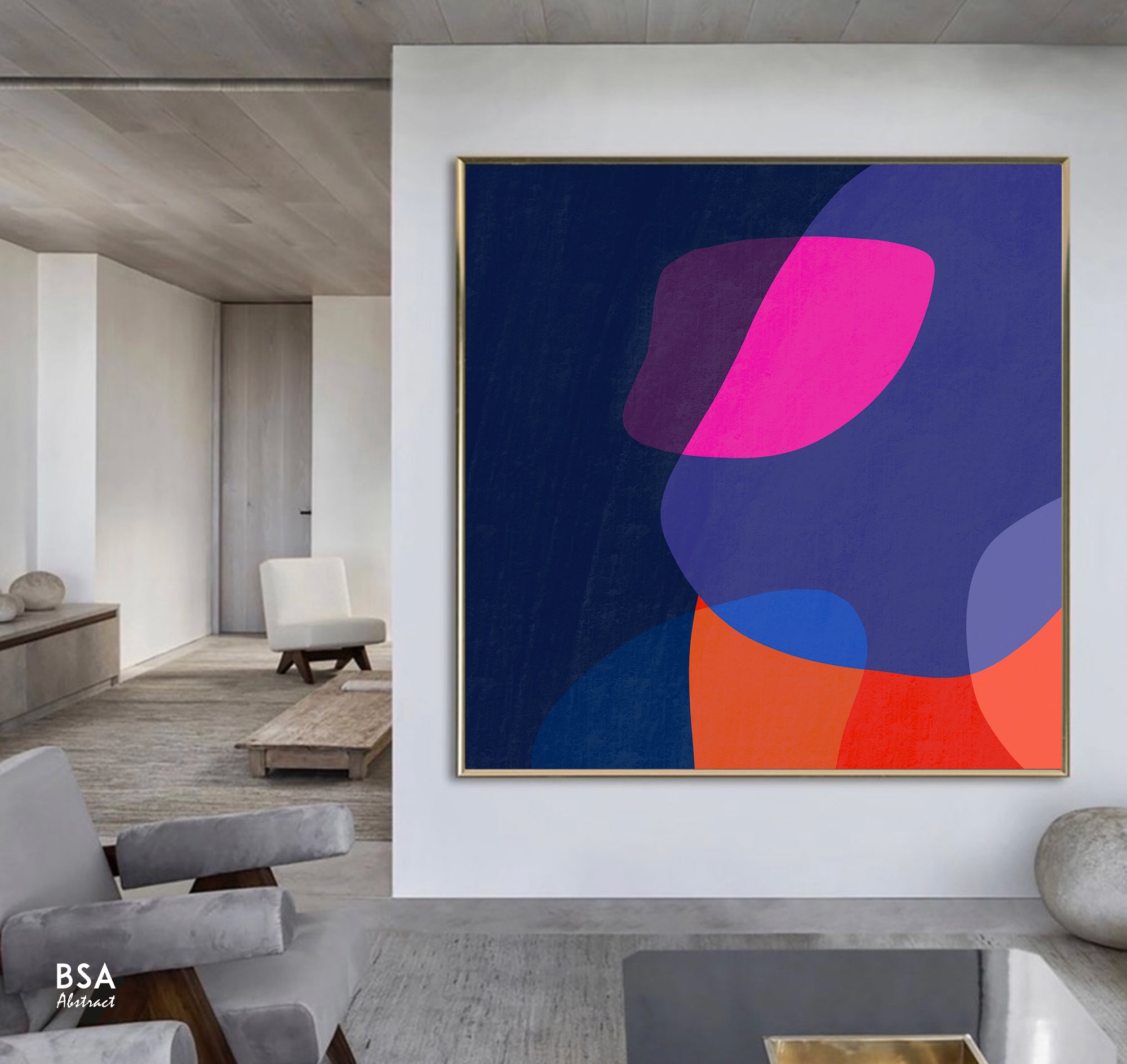 New Colourful Minimalist Modern Wall Art, Abstract Canvas Art Painting - Fora #9. Large Abstract Painting, Modern Abstract Painting, oil hand painting, office wall art, original abstract, textured art, Living room wall art, Modern interior wall art