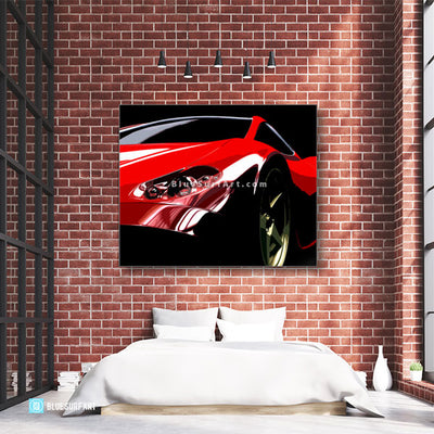 Ferrari Oil Painting on Canvas - bedroom showcase