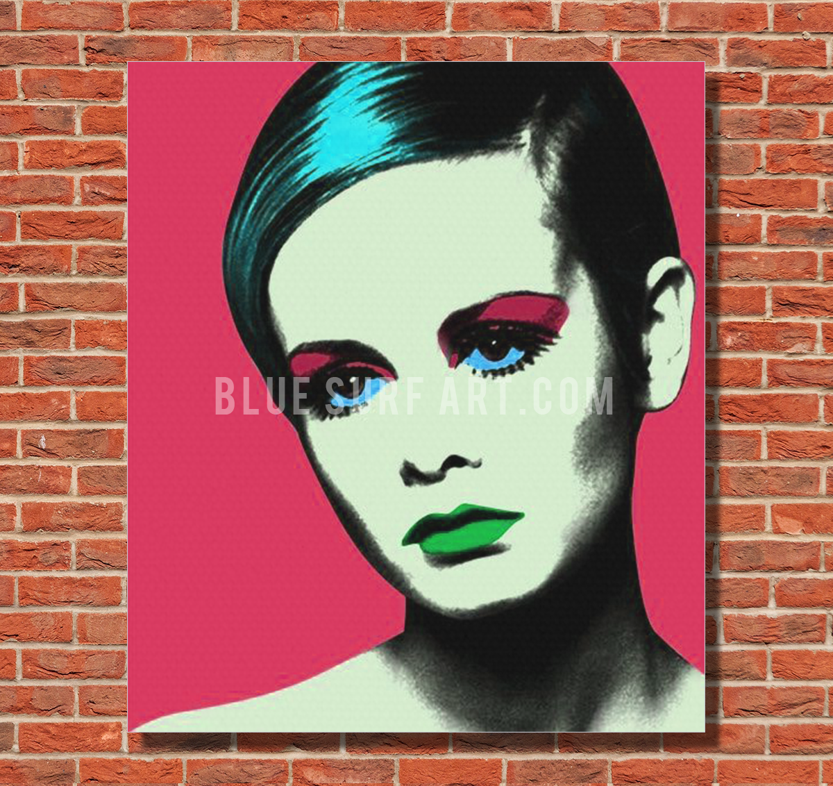 Recognize Warhol Oil Painting on Canvas by Blue Surf Art 