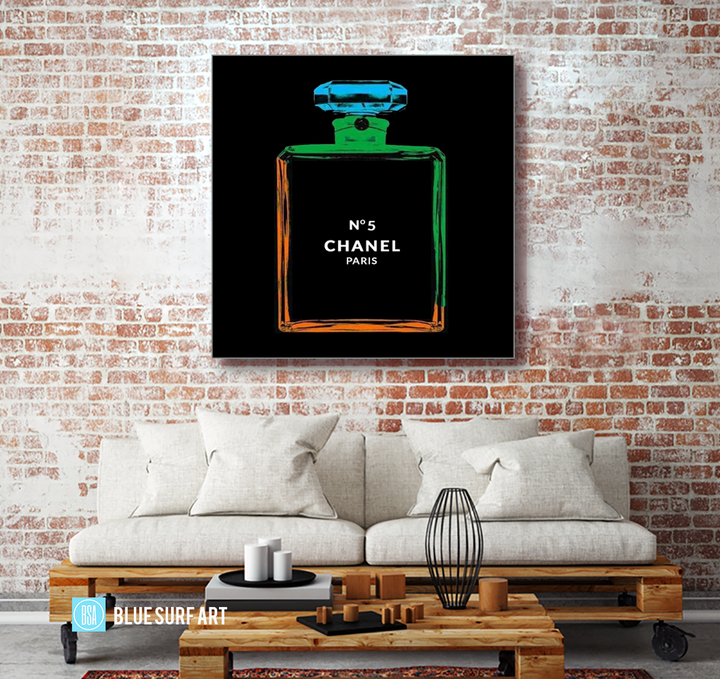 Chanel Warhol painting by Blue Surf Art 2- living area