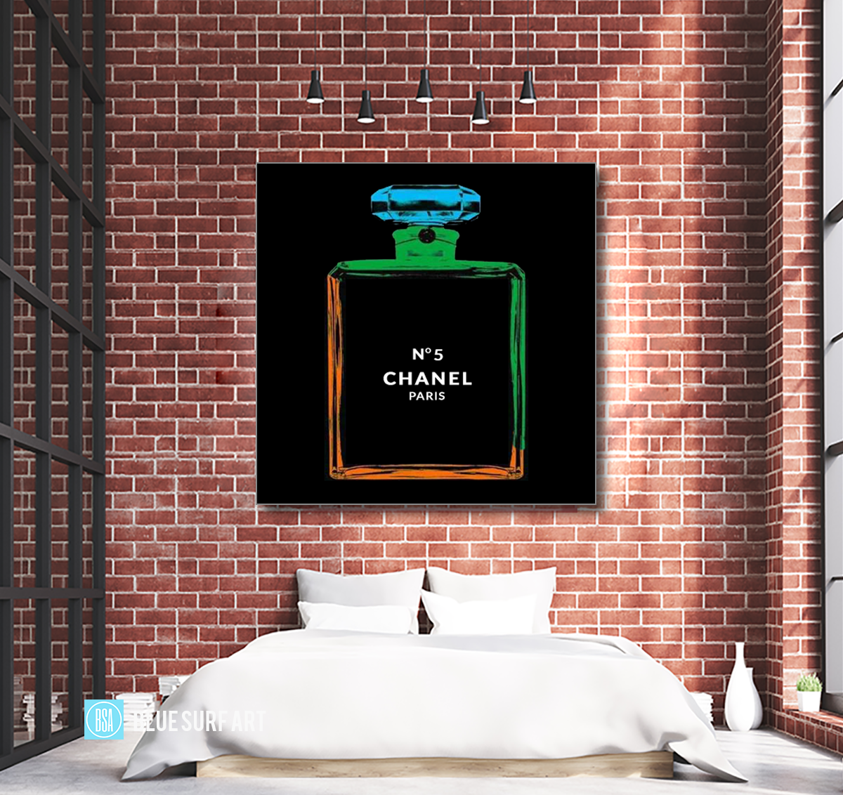 Chanel Warhol painting by Blue Surf Art 3 - bedroom