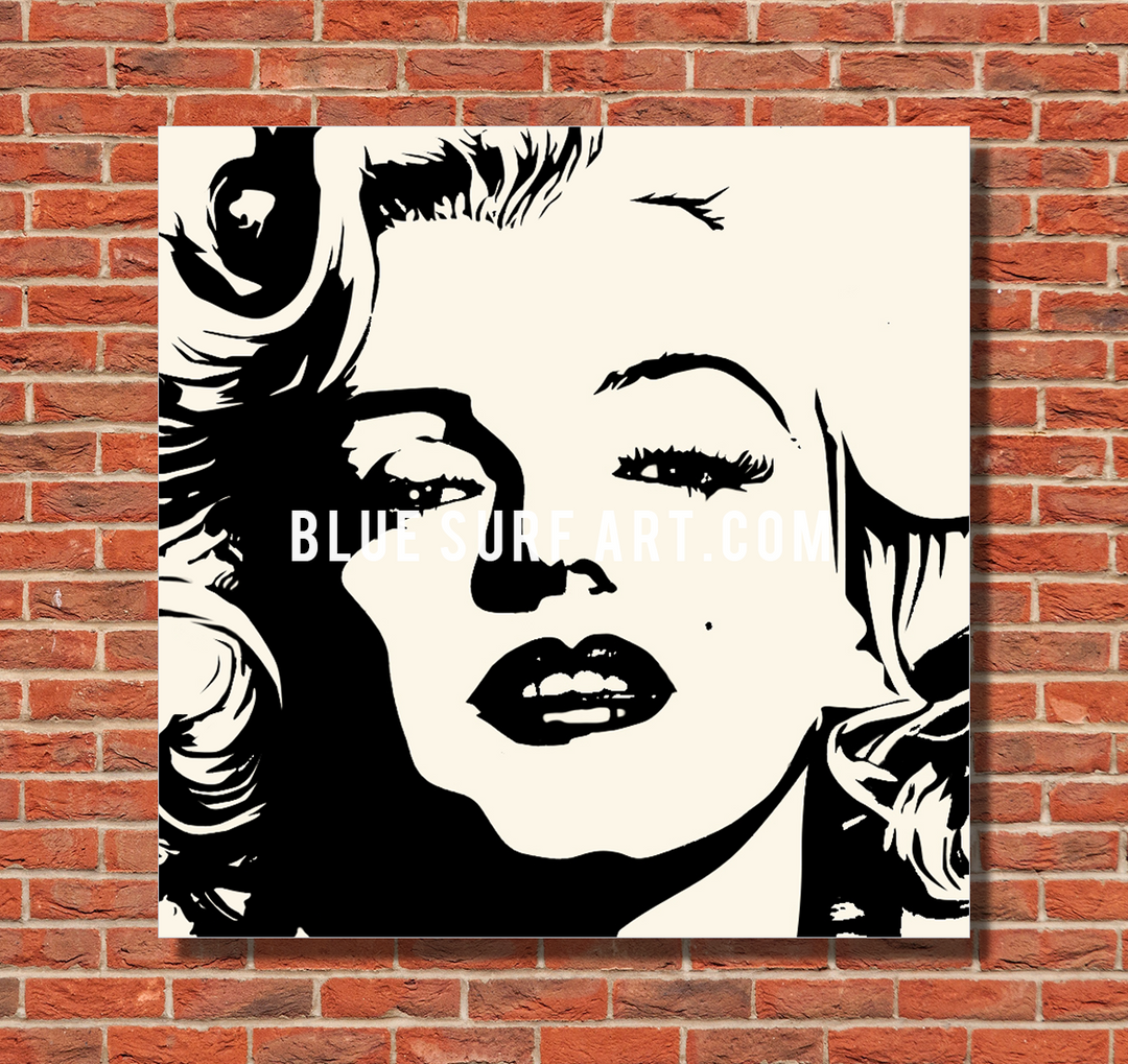 Marilyn Monroe oil painting on canvas by Blue Surf Art - 2 red bricks wall