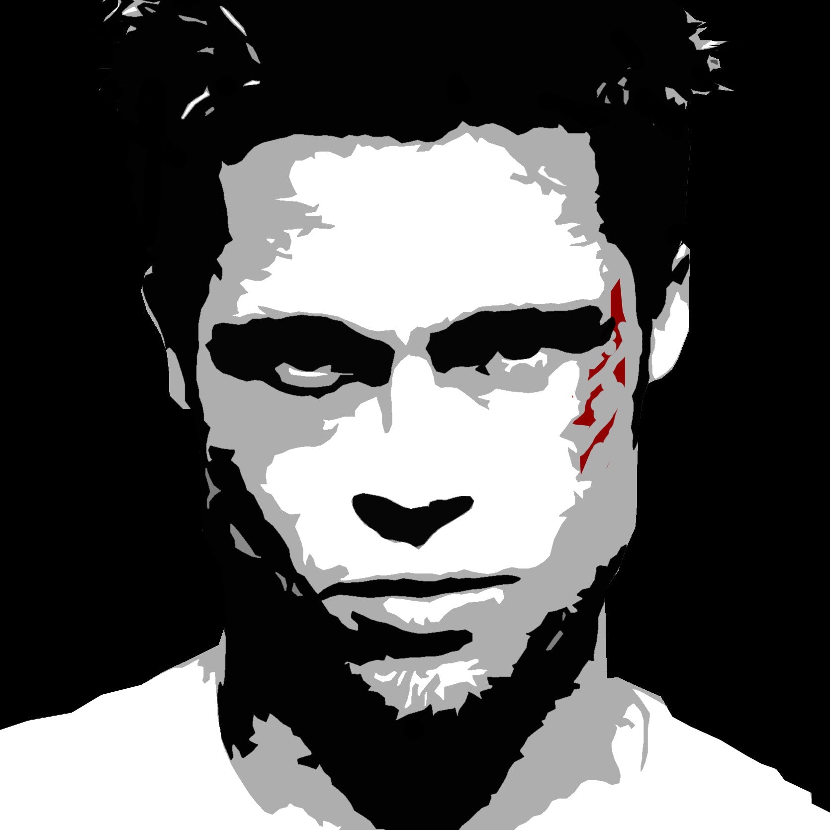 Fight Club Wall Art Painting Brad Pitt Original Handmade Art
