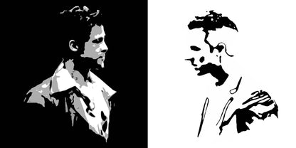Fight Club Brad Pitt Edward Norton Wall Art Original Handmade Art