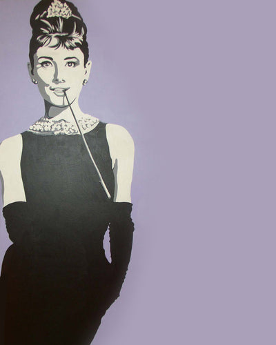 Audrey Hepburn Wall Art Breakfast at Tiffany Pop Art Handmade Painting 