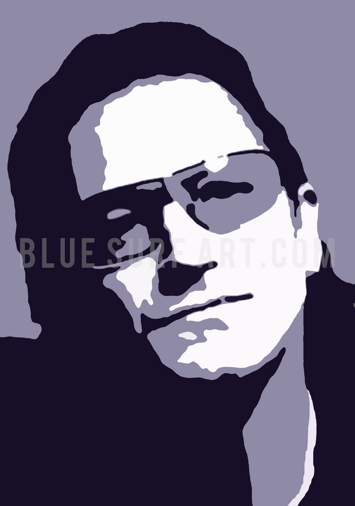 Vox - Bono U2 Oil Painting on Canvas by Blue Surf Art