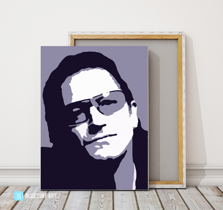 Vox - Bono U2 Oil Painting on Canvas by Blue Surf Art 3