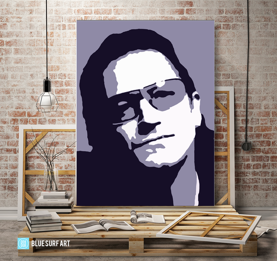 Vox - Bono U2 Oil Painting on Canvas by Blue Surf Art 4