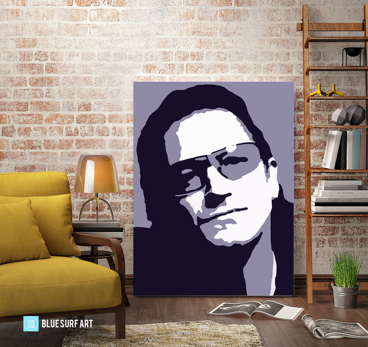 Vox - Bono U2 Oil Painting on Canvas by Blue Surf Art 5
