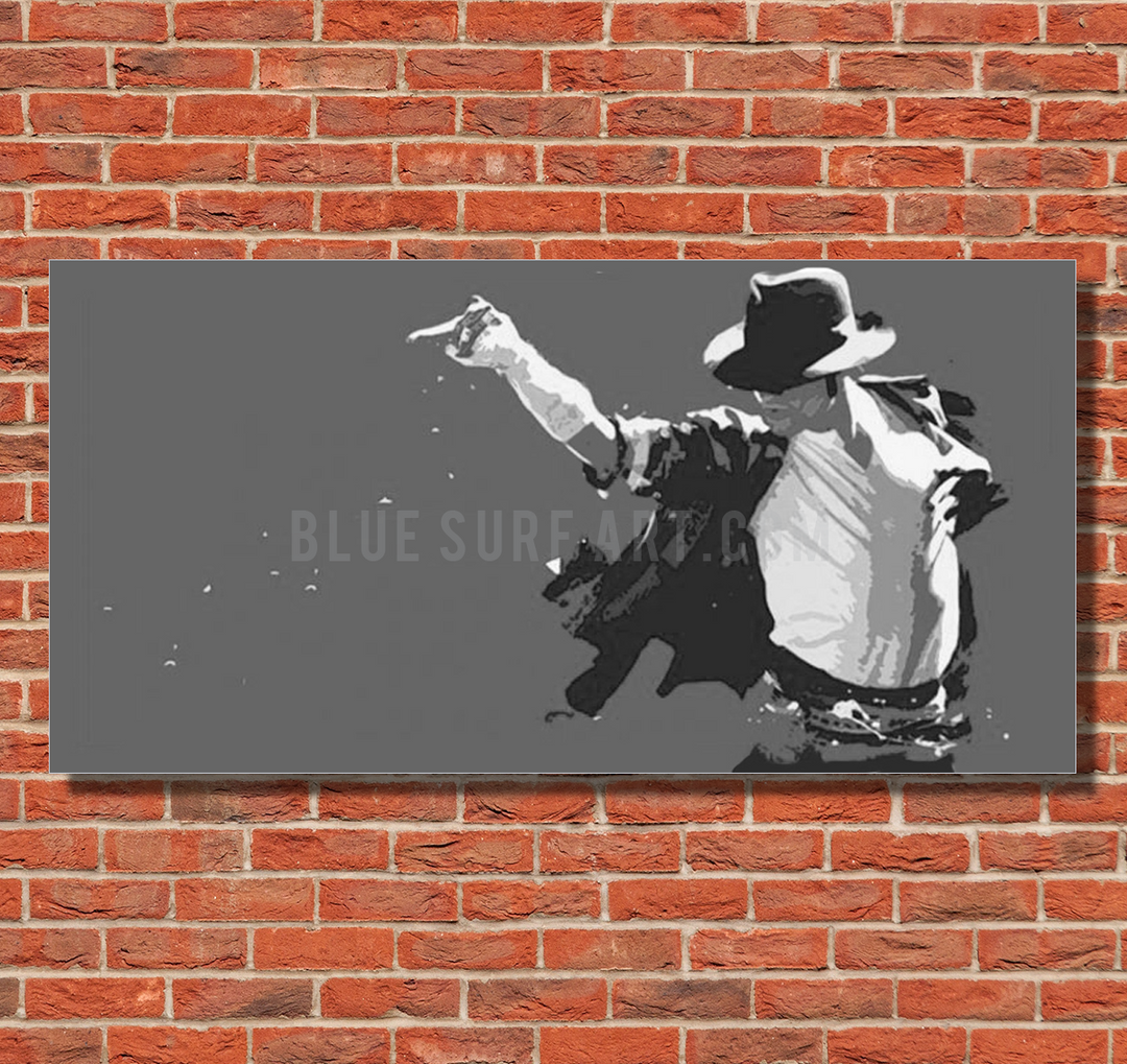This is it! - Grey - Michael Jackson Oil Painting on Canvas by Blue Surf Art 1
