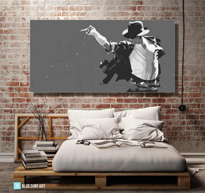This is it! - Grey - Michael Jackson Oil Painting on Canvas by Blue Surf Art 4