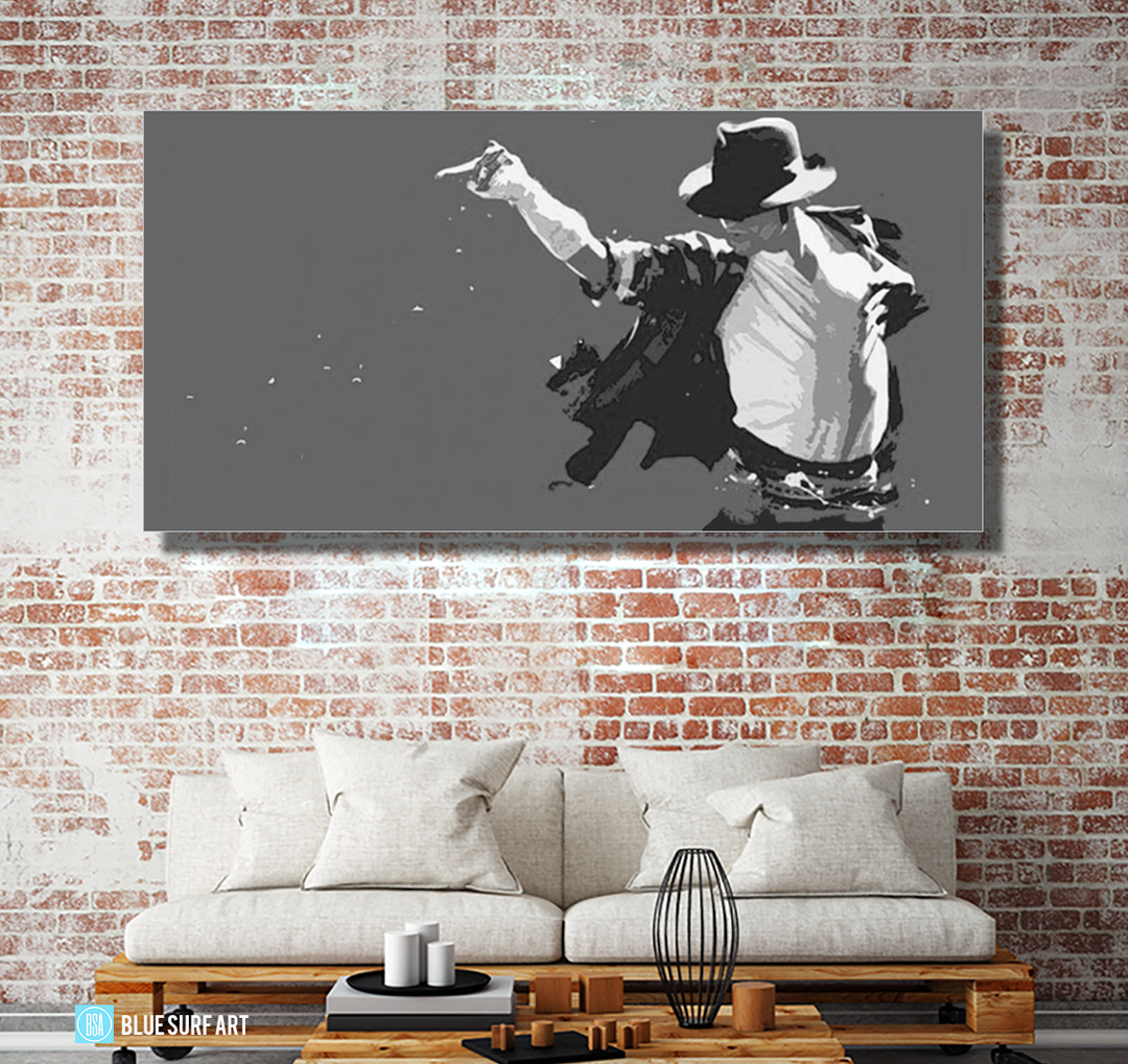 This is it! - Grey - Michael Jackson Oil Painting on Canvas by Blue Surf Art 2