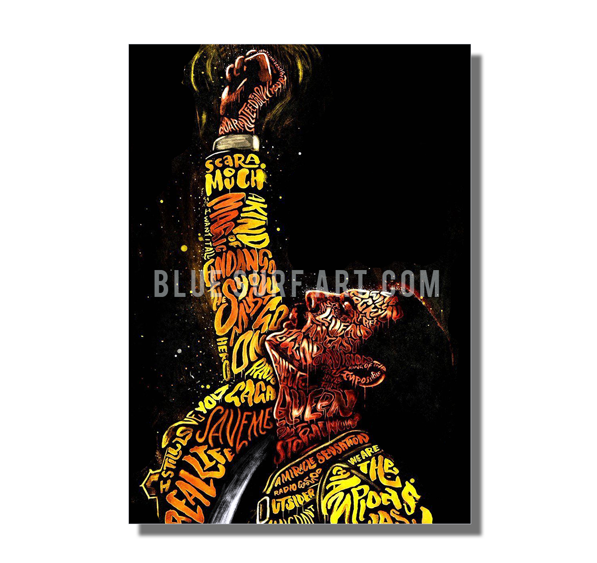 Queen Musician Pop Music Wall Art Hand Painting on Canvas Home Decor 4