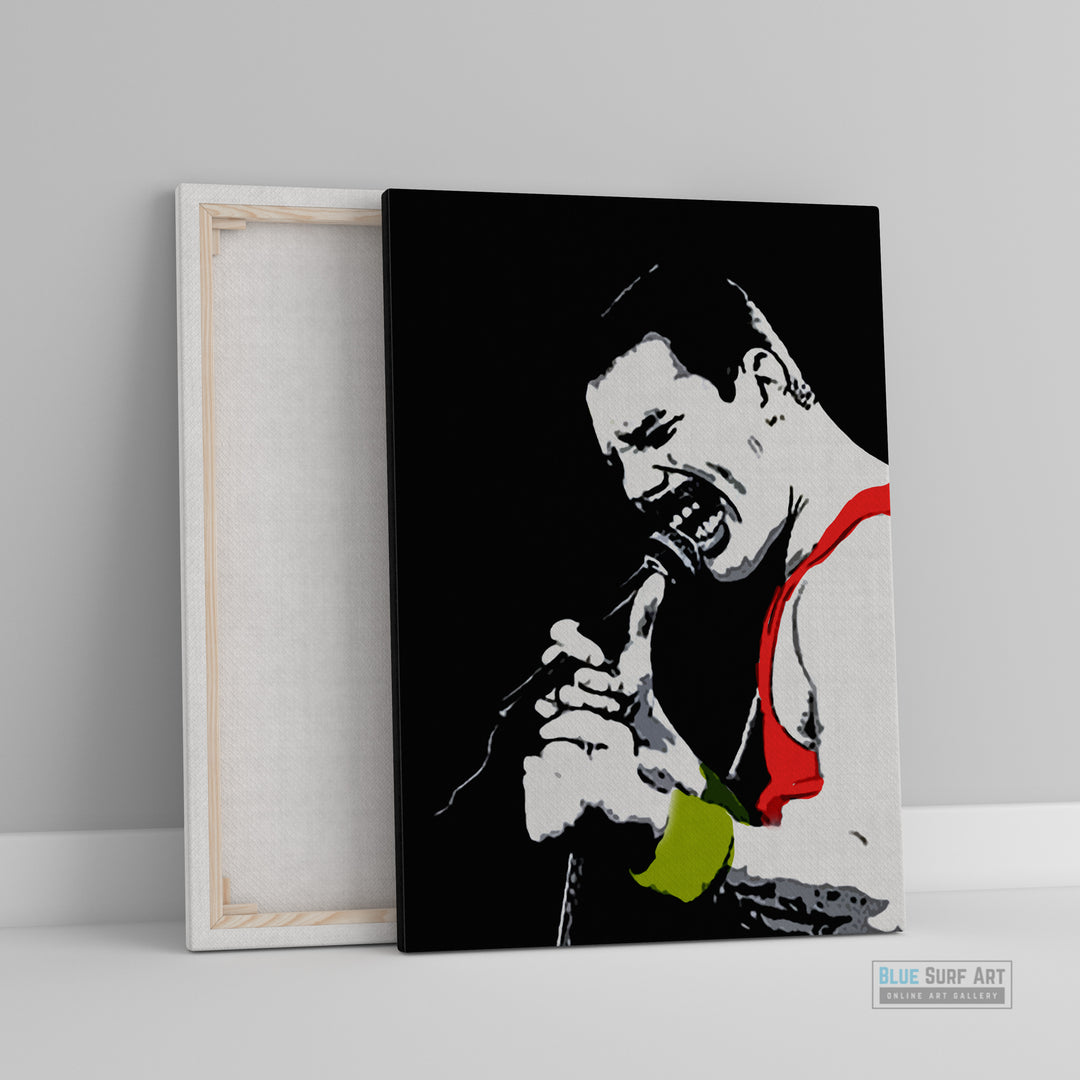 Freddie Mercury Wall Art, Queen Freddie Mercury Prints, Queen wall art, Queen fan art, queen rock band painting, Queen Freddie canvas art, Freddie Mercury gift art, Freddie Mercury Fan Art