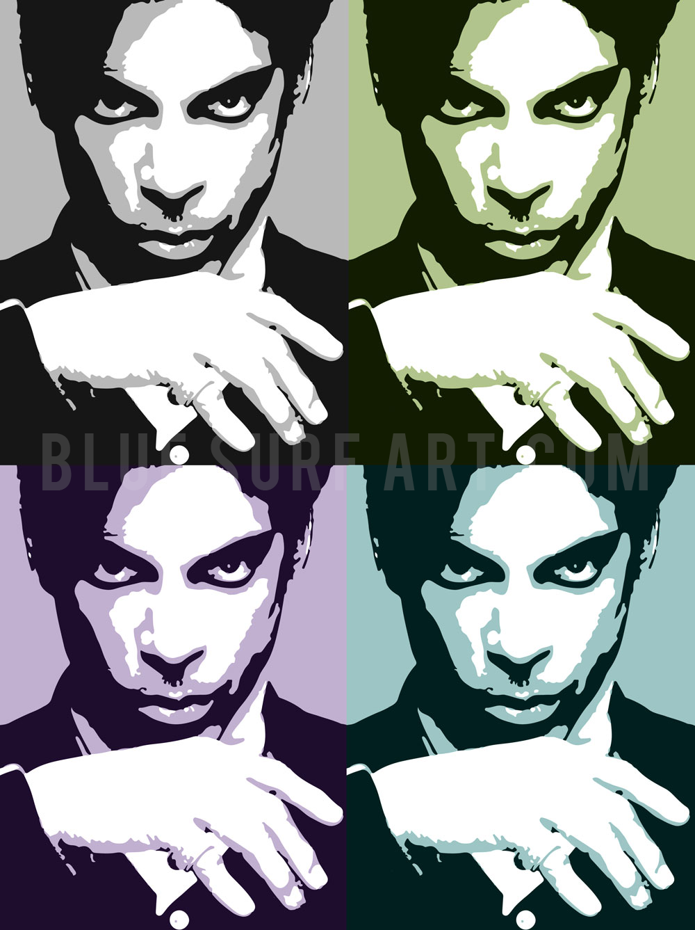 Prince Four Panel Oil Painting on Canvas by Blue Surf Art