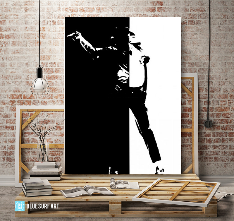 Black or White - Michael Jackson Oil Painting on Canvas by Blue Surf Art -5