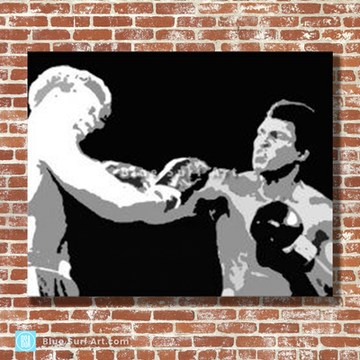 When Ali rumbled Foreman - Muhammad Ali Oil Painting on Canvas by Blue Surf Art 1