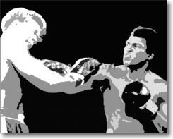 When Ali rumbled Foreman - Muhammad Ali Oil Painting on Canvas by Blue Surf Art 2