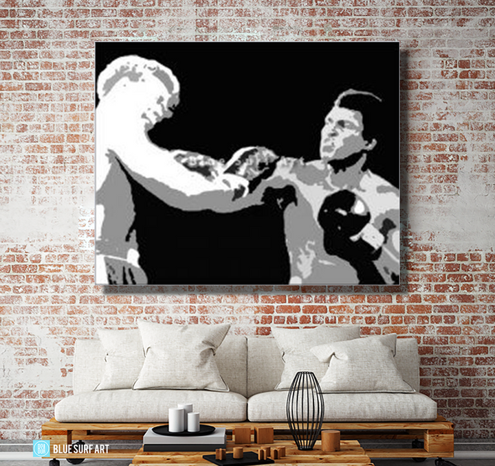 When Ali rumbled Foreman - Muhammad Ali Oil Painting on Canvas by Blue Surf Art 3