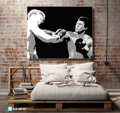 When Ali rumbled Foreman - Muhammad Ali Oil Painting on Canvas by Blue Surf Art 4