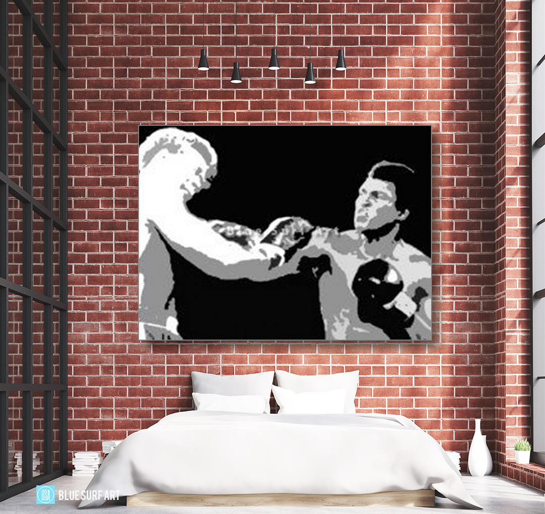 When Ali rumbled Foreman - Muhammad Ali Oil Painting on Canvas by Blue Surf Art 5
