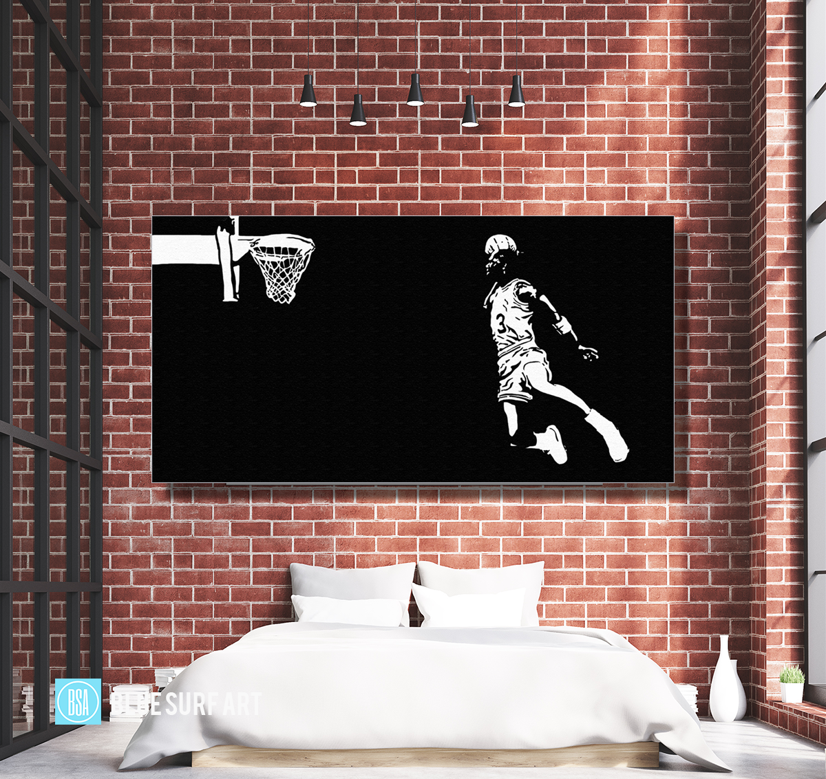 Slam-Dunk - Michael Jordan Oil Painting on Canvas by Blue Surf Art 6
