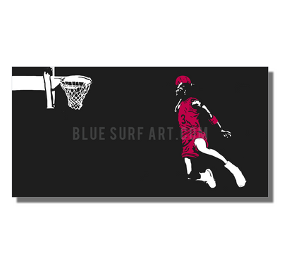 Slam-Dunk in Color - Michael Jordan Oil Painting on Canvas by Blue Surf Art 2