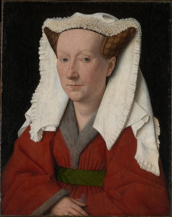 Portrait of Margaret van Eyck by Jan Van Eyck Reproduction Painting by Blue Surf Art