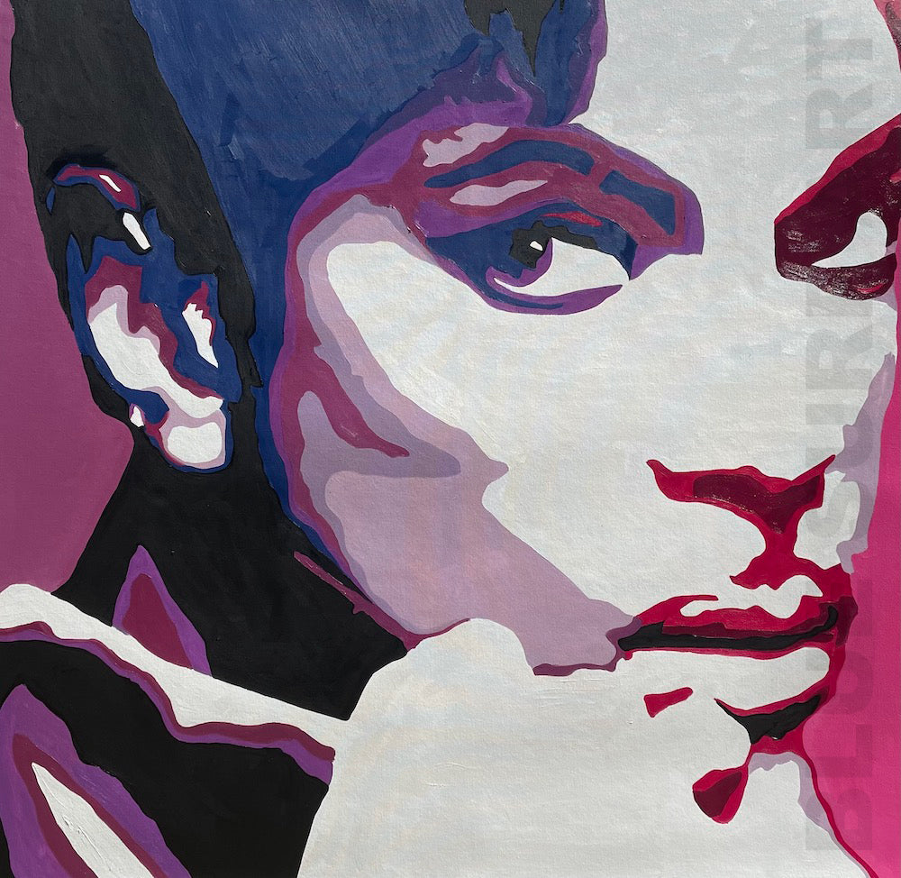 Prince Rogers Nelson Music Wall Art Pop Art Painting Purple Rain Handmade Art by Blue Surf Art