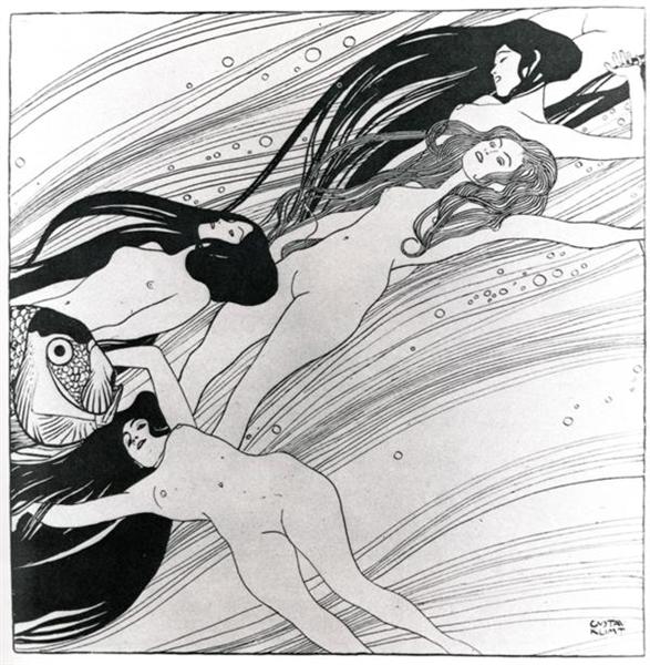 Fishblood by Gustav Klimt, Oil Painting on Canvas, Reproduction
