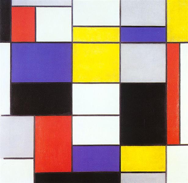 Composition A by Piet Mondrian Reproduction Painting by Blue Surf Art