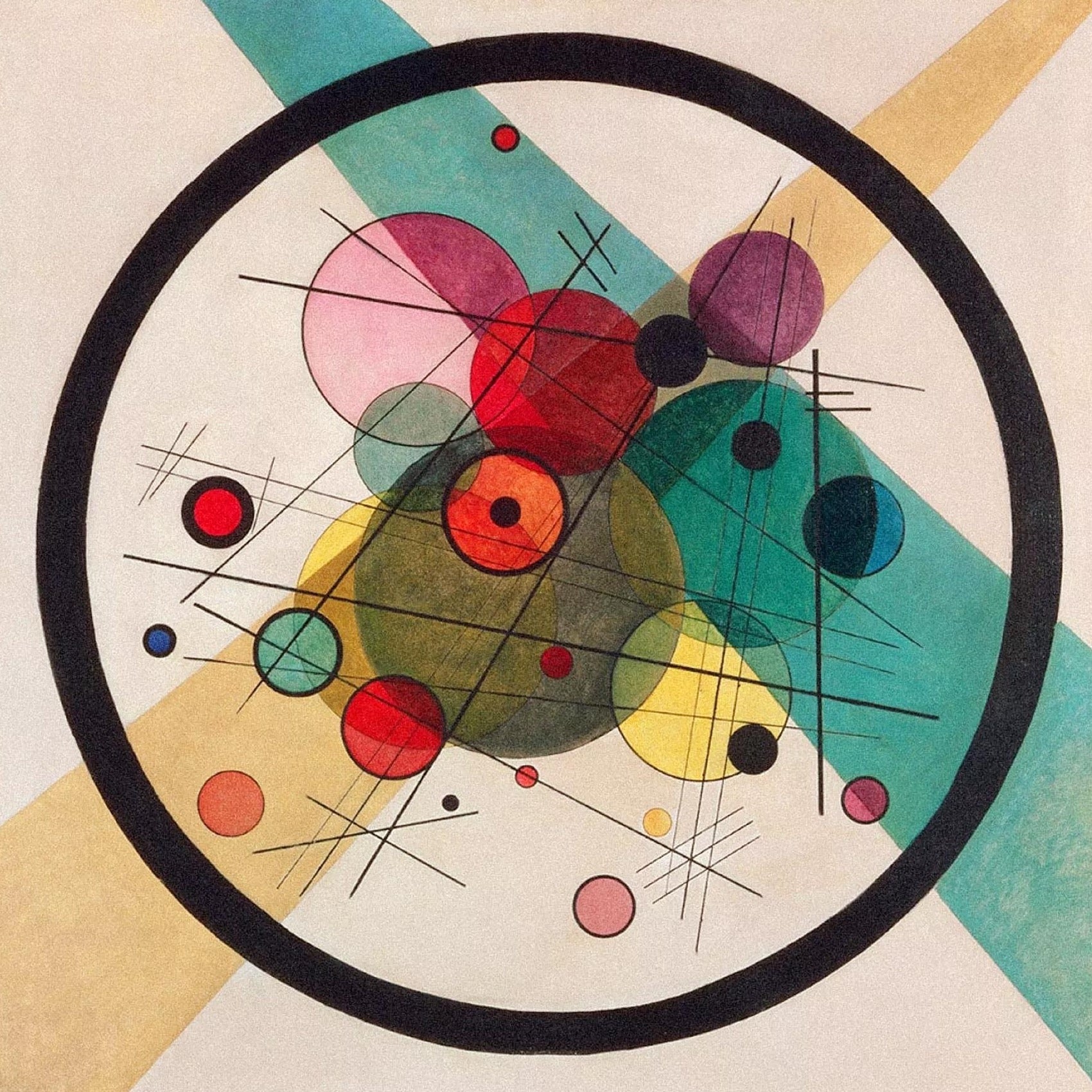 Color Study Squares with Concentric Circles by Wassily Kandinsky Reproduction for Sale - Blue Surf Art