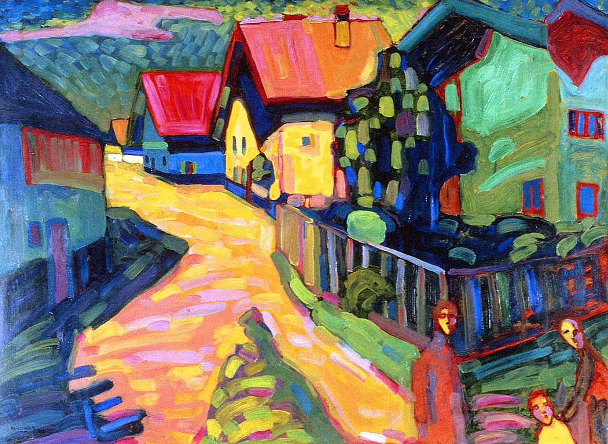 Murnau Street With Women, 1908 by Wassily Kandinsky Wall Art, Home Decor, Reproduction