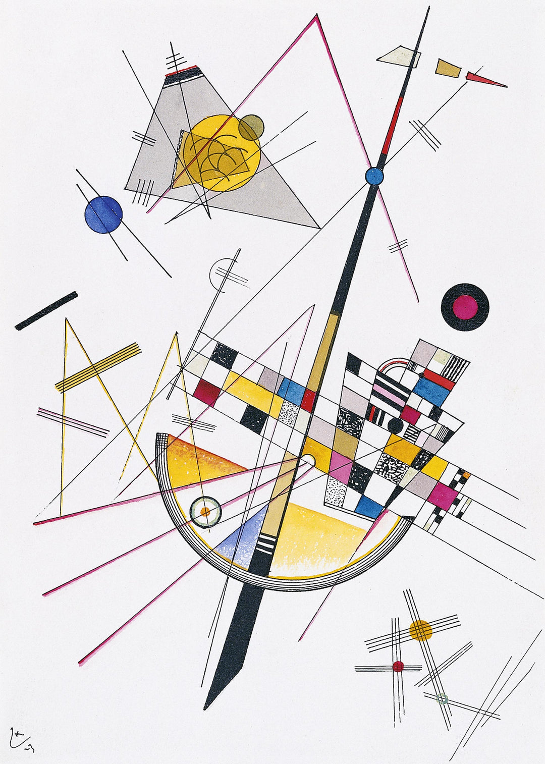 Delicate Tension #85 1923 by Wassily Kandinsky Reproduction for Sale - Blue Surf Art