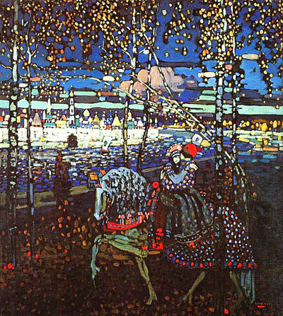 Couple Riding, 1906 by Wassily Kandinsky Reproduction for Sale - Blue Surf Art