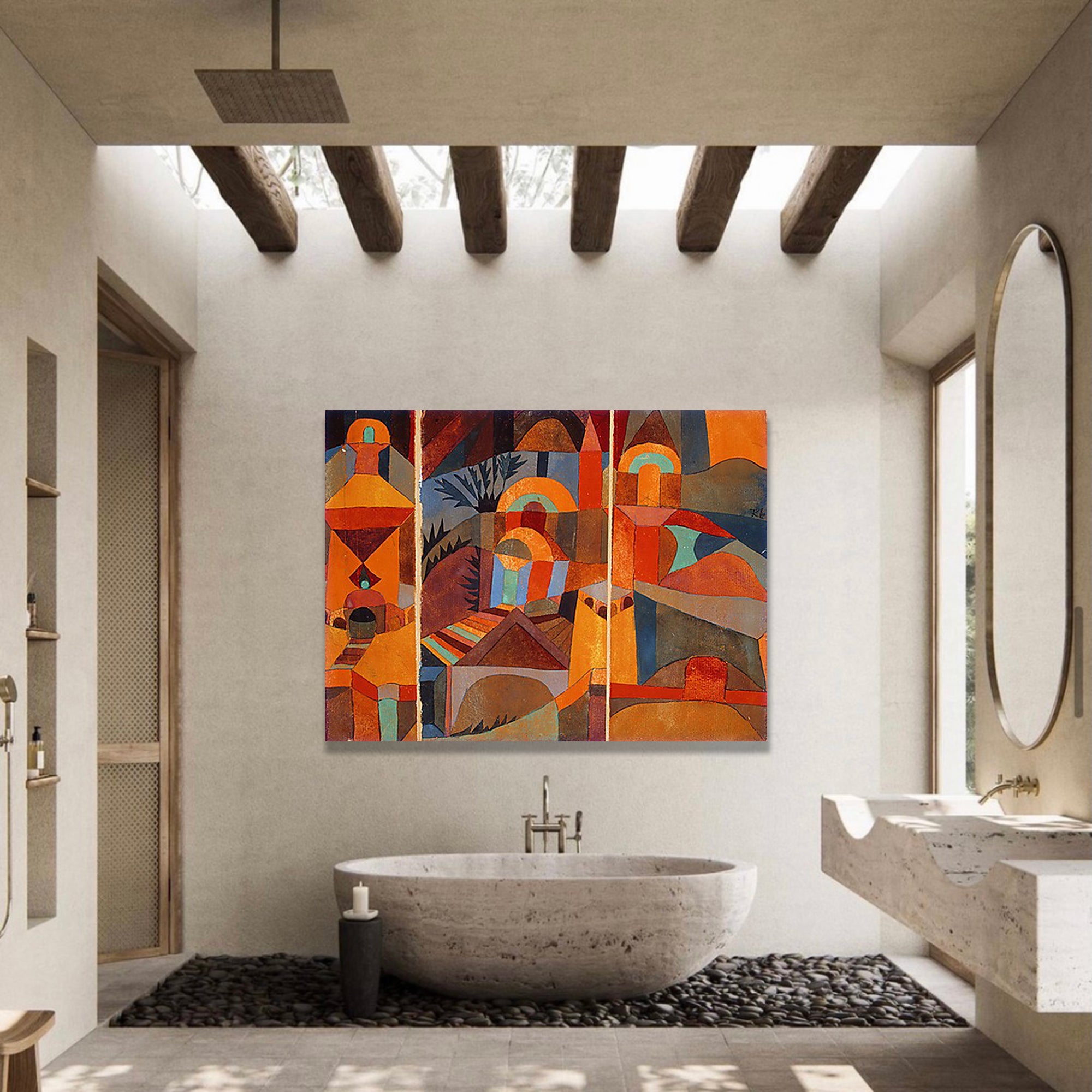 Temple Gardens by Paul Klee. Paul Klee Artworks, Paul Klee oil painting, Paul Klee masterpiece, Paul Klee reproduction, Paul Klee wall art, abstract wall art decor