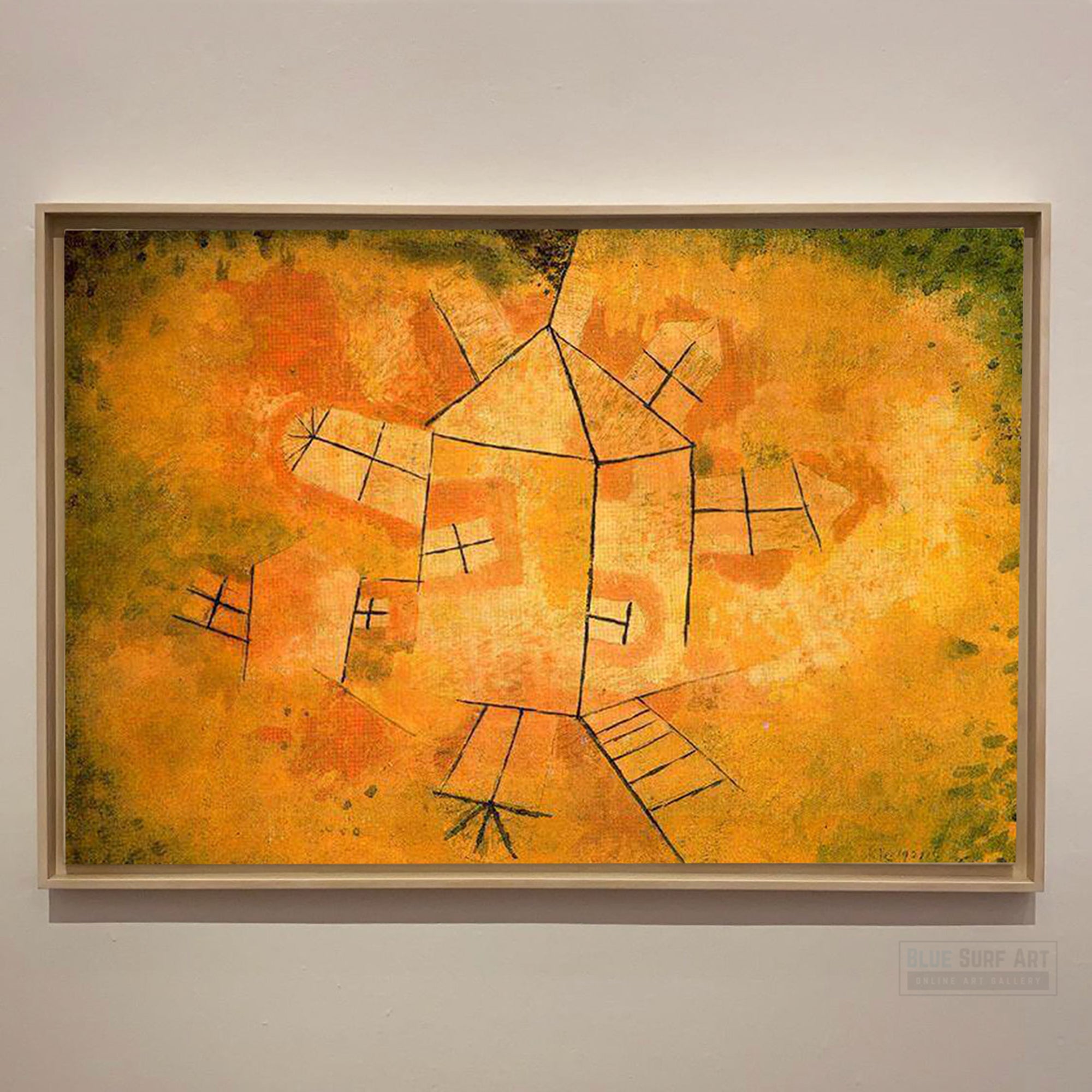 Revolving House, 1921 by Paul Klee. Paul Klee Artworks, Paul Klee oil painting, Paul Klee masterpiece, Paul Klee reproduction, Paul Klee wall art, abstract wall art decor