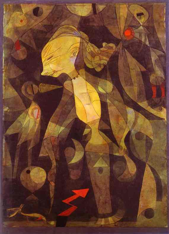 A Young Lady's Adventure, 1922 by Paul Klee. Paul Klee Artworks, Paul Klee oil painting, Paul Klee masterpiece, Paul Klee reproduction, Paul Klee wall art, abstract wall art decor
