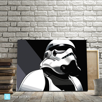 White Robot Wall Art Wall Art Home Decor, 100% Oil Painting on Canvas-3
