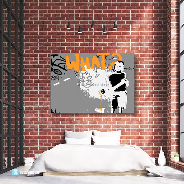 Banksy What Oil Painting on Canvas  - bedroom showcase