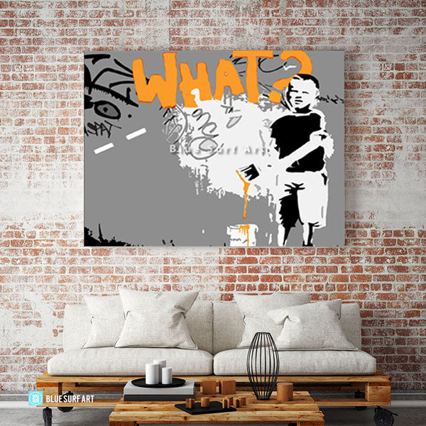 Banksy What Oil Painting on Canvas  - living room showcase