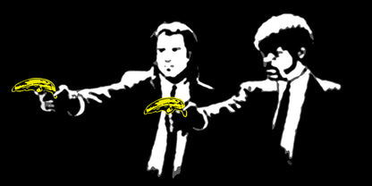 Banksy Banana Fiction Street Art. Banksy wall art, banksy canvas art, banksy painting, banana banksy canvas painting