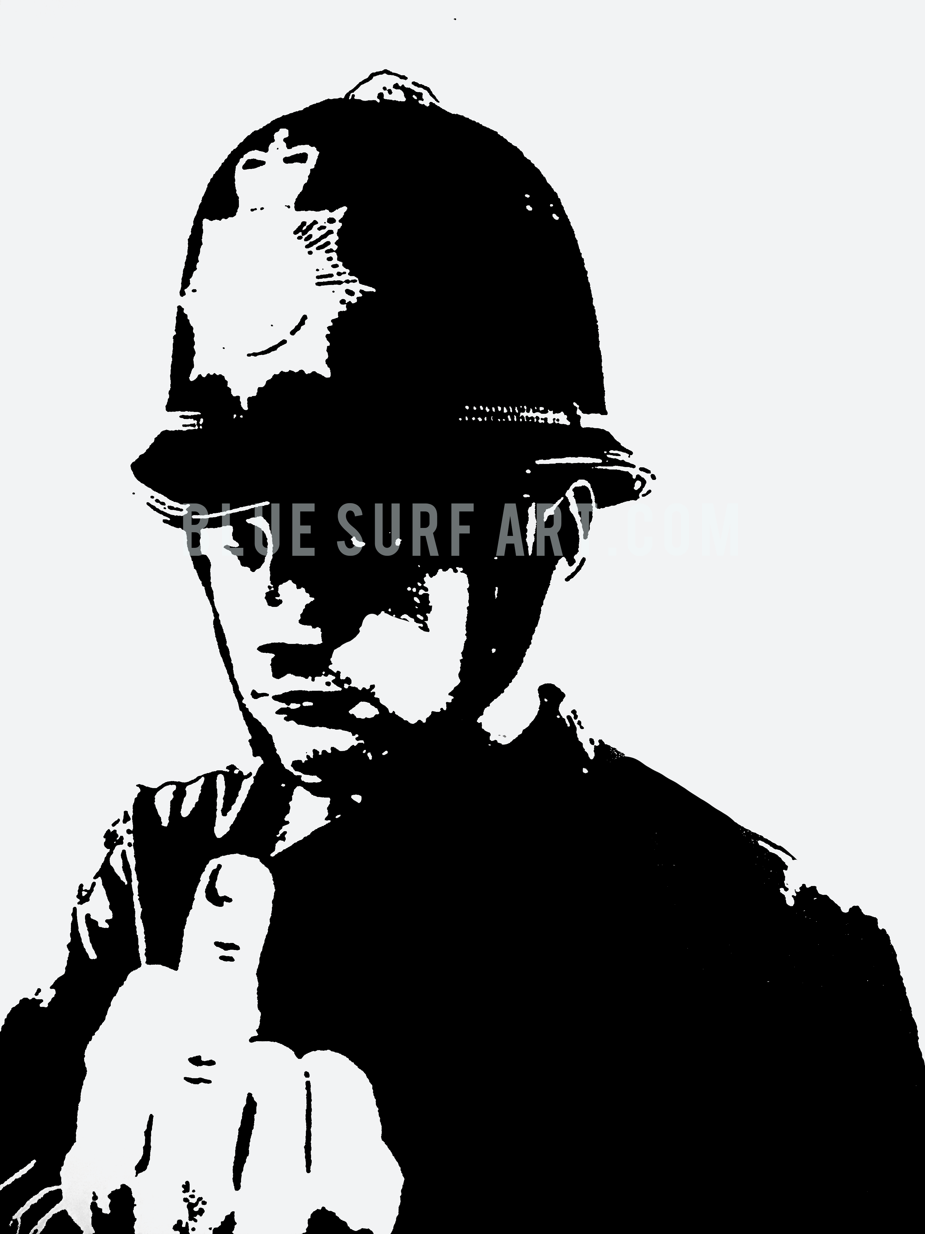 Banksy Angry Policeman 100% Hand Painted Oil Painting on Canvas I BSA