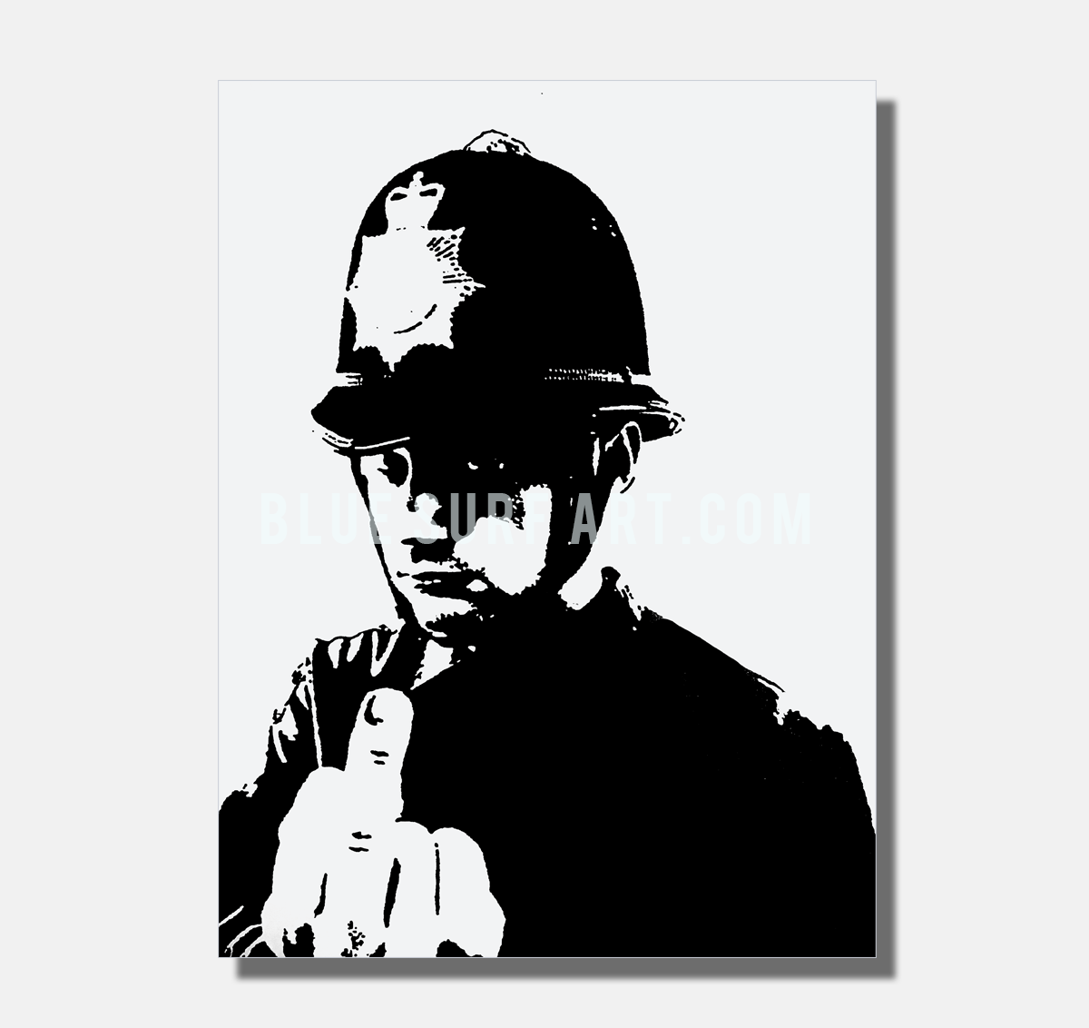Banksy Angry Policeman 100% Hand Painted Oil Painting on Canvas I BSA